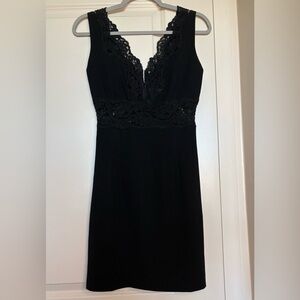 Carmen Marc Valvo 90s Vintage LBD Lace Mini Dress